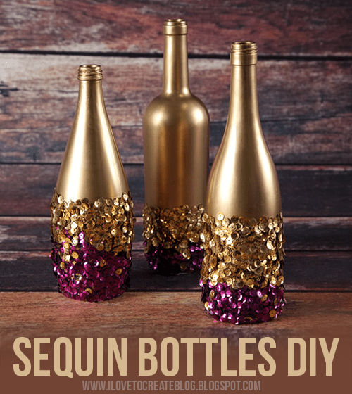 Sequin Bottles DIY