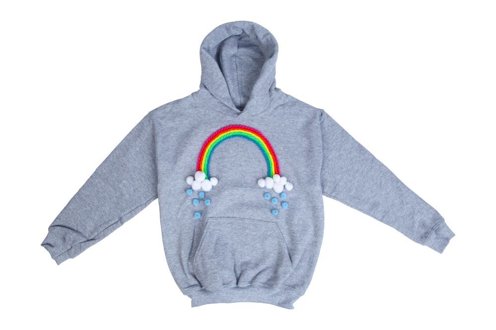 No-Sew Rainbow Hoodie for Kids