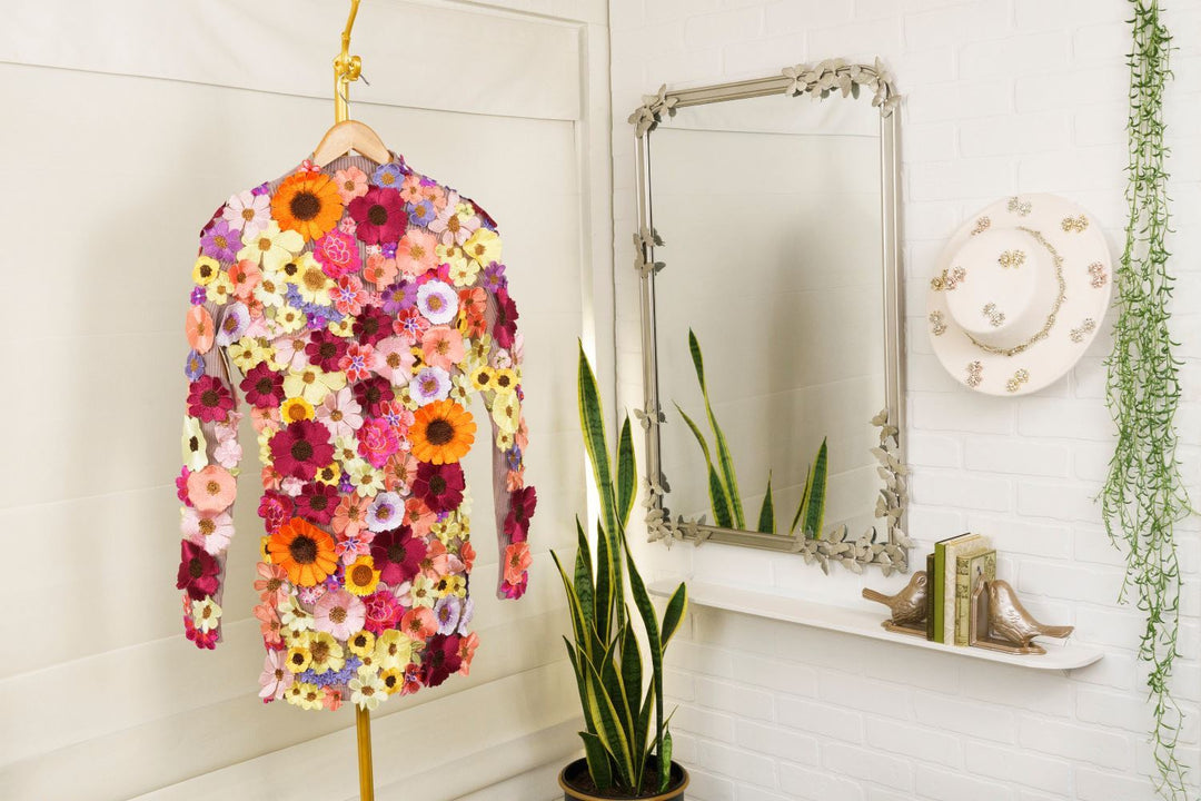 Trending DIY Embellishments: No-Sew Floral Embroidered Dress