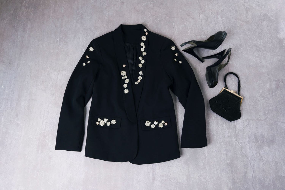 No-Sew Snowflake Embellished Blazer with Fabric Fusion