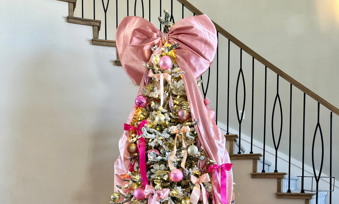 DIY Christmas Bow Tree Topper with Aleene's Stiffen Quik Fabric Stiffening Spray 