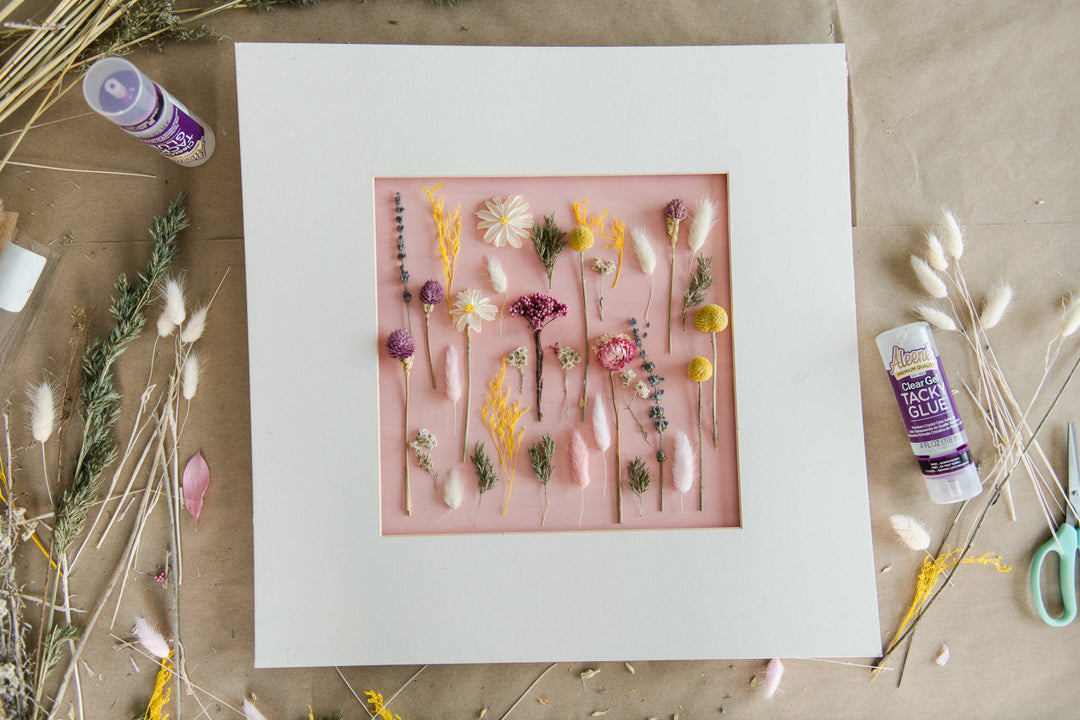Botanical Wall Art with Dried Flowers and Clear Gel Tacky Glue