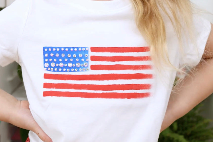 Sparkling 4th of July Outfit with Rhinestone Adhesive