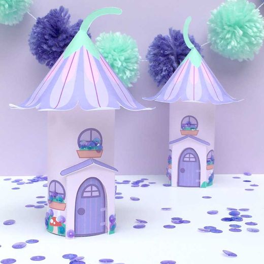 DIY Paper Lavender Field Fairy House