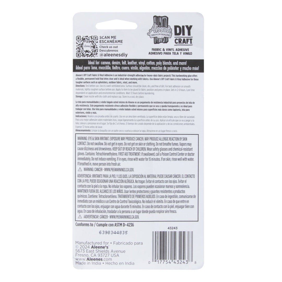 Picture of 43243 Aleene's DIY Craft Fabric & Vinyl Adhesive 1.5 fl. oz.