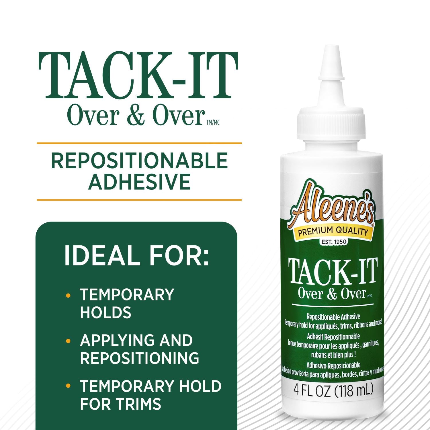 Aleenes TackIt Over & Over Repositionable Adhesive 4 fl. oz. Aleene