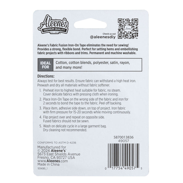 Picture of 49057 Aleene’s Fabric Fusion Iron-On Tape 3/8 in x 10 yd