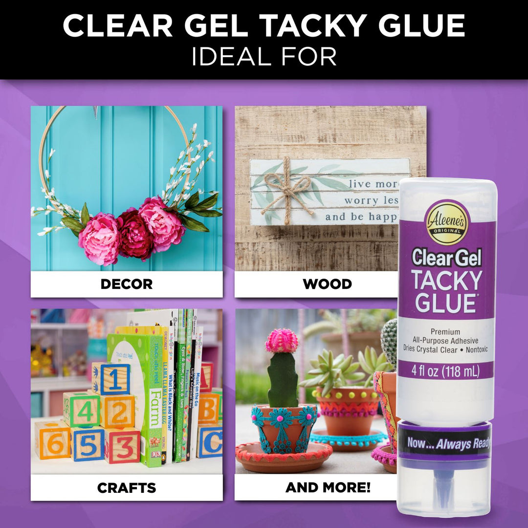 Aleene's® Always Ready Clear Gel Tacky Glue – Acrylic Blanks, Stickers,  Printed Vinyl, Glitter and more!